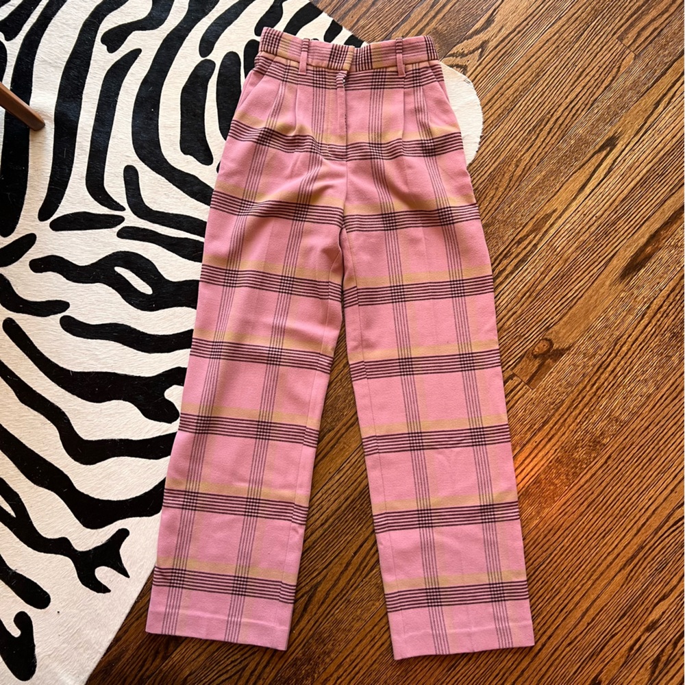 Wilfred Pink & Brown Retro Plaid Trousers